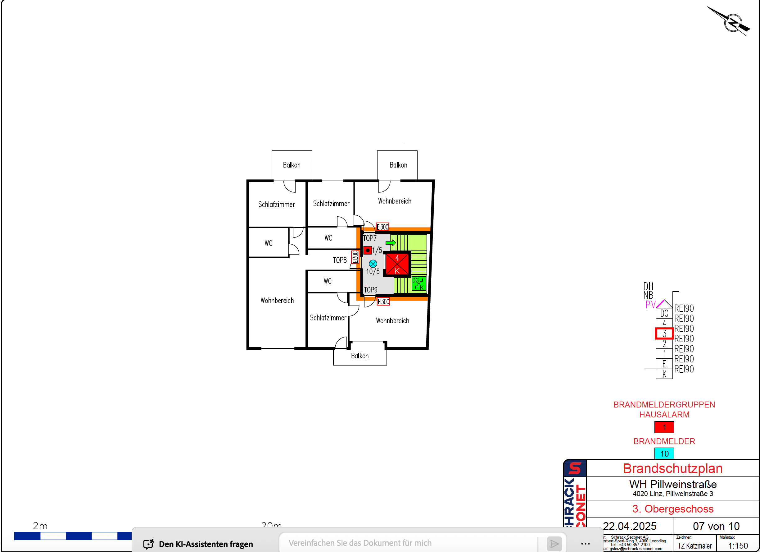 Brandschutzplan Erdgeschoss